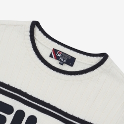 Fila White Line Off White Sweater Női T-shirt Krém | HU-26804